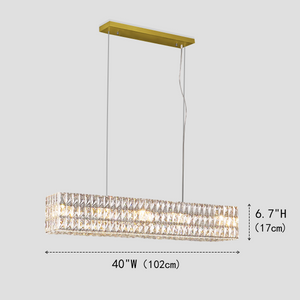 Pluto Halo Rectangular Crystal Chandelier