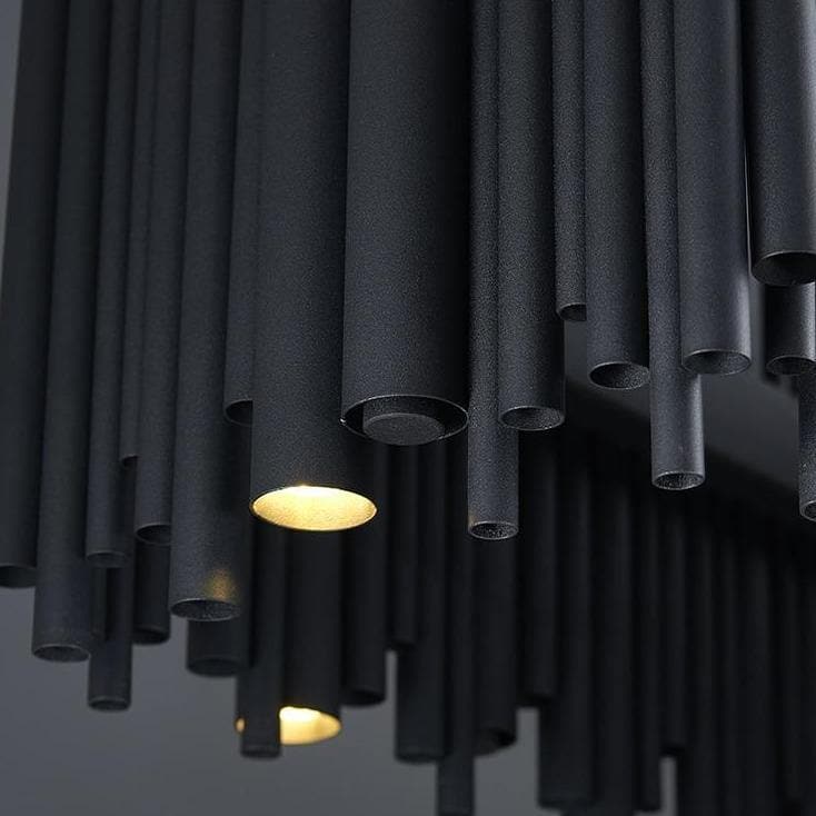 Modern Classic Black Rectangle Long Chandelier  W 32"/40", rectangular - view 5