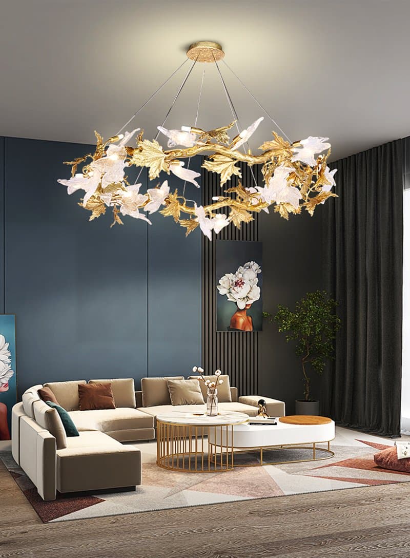 Branch Maple Leaf Crystal Chandelier - view 6