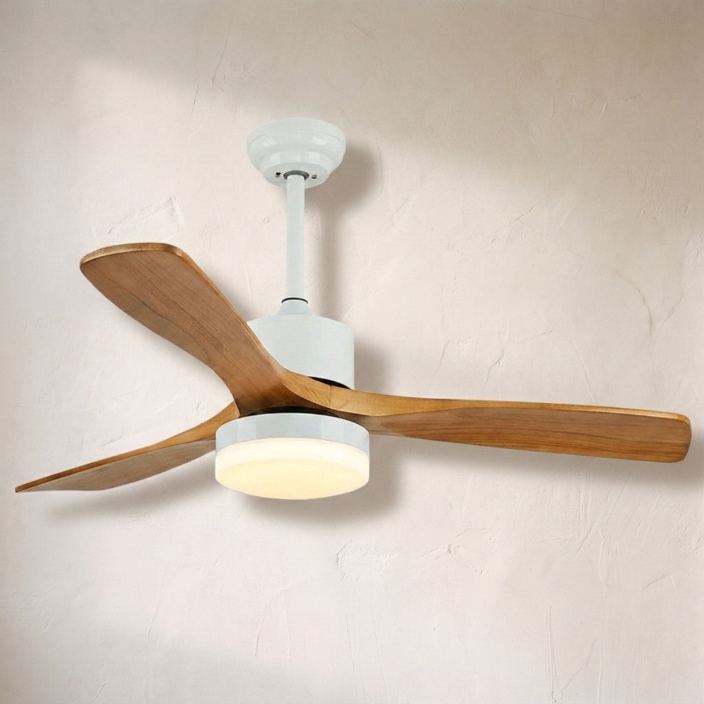 42 Inch Three Oak Blade Quiet Ceiling Fan with Dimmable Light - Timberline