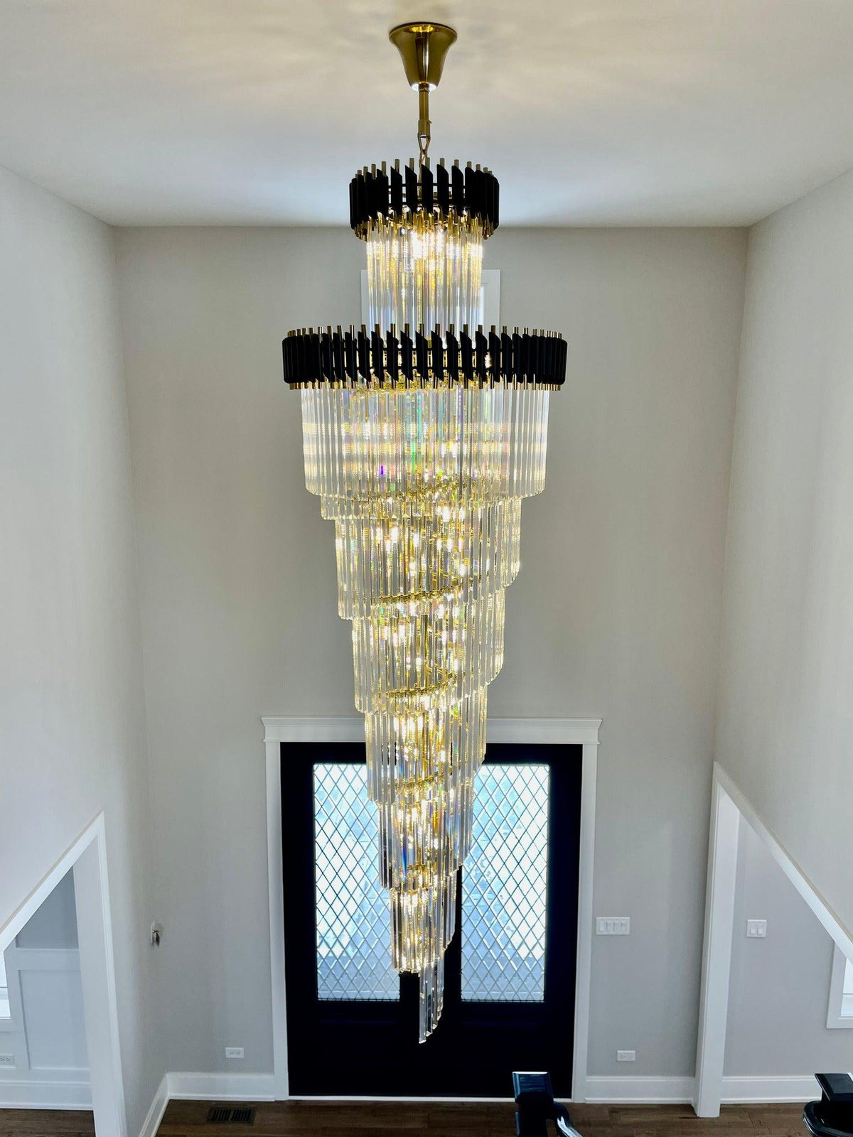 Spiral Crystal Chandelier For Foyer/ Staircase - view 11