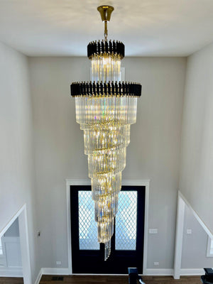 Spiral Crystal Chandelier For Foyer/ Staircase - view 11