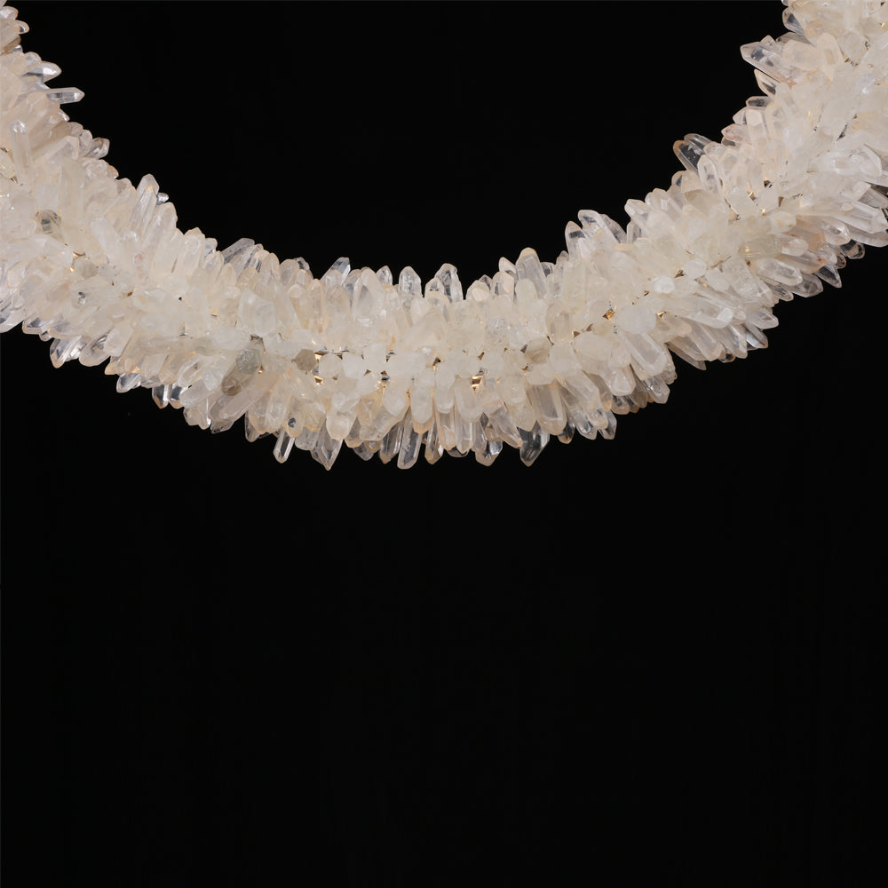 Rosalie Modern Geode Quartz Vertical Hanging Ring Chandelier - view 3