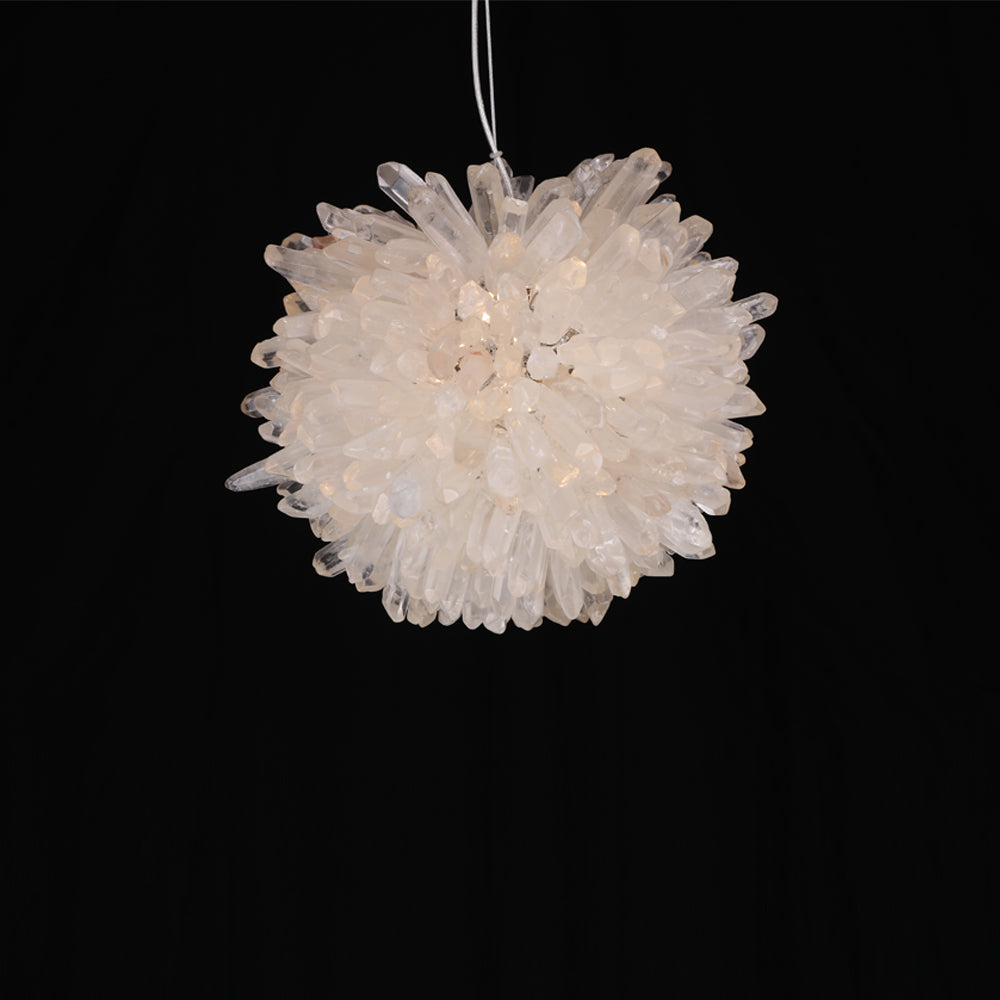 Rosalie Modern Clear Geode Quartz Crystal Ball Pendant Light, chandelier - view 2