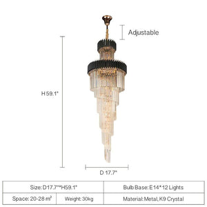 Spiral Crystal Chandelier For Foyer/ Staircase - view 40