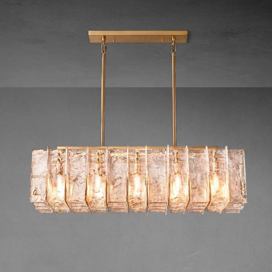 Loxel Smoke Glass Rectangular Chandelier 49"67"