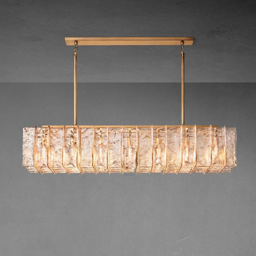Loxel Smoke Glass Rectangular Chandelier 49"67"