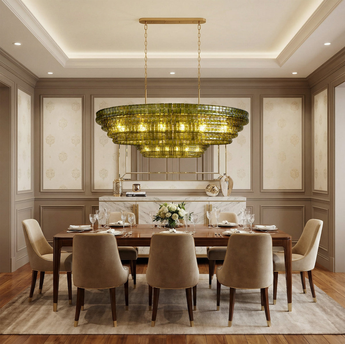 Glacien Oval Chandelier 54"W/65"W - view 13
