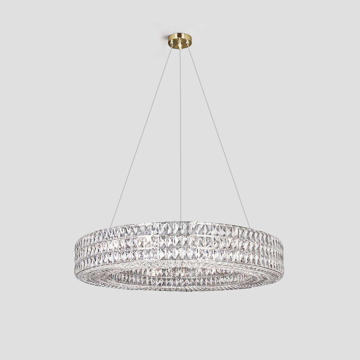 Round Halo K9 Crystal Ring Chandelier - view 12