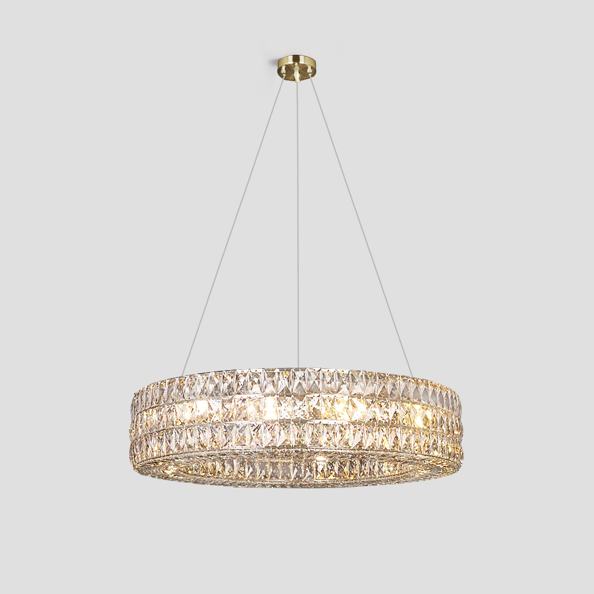 Round Halo K9 Crystal Ring Chandelier - view 11