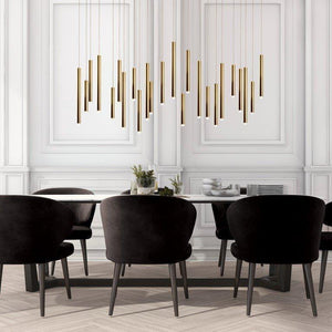 Bellini Rectangular Tubular Pendant Light Chandelier, crystal - view 6