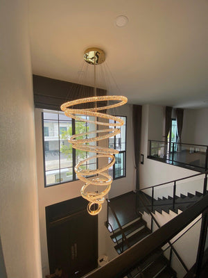 Modern Front Entryway Chandelier 3/4/5/6/7 Rings Crystal Gold/ Chrome Finish Ceiling Lamp - view 20
