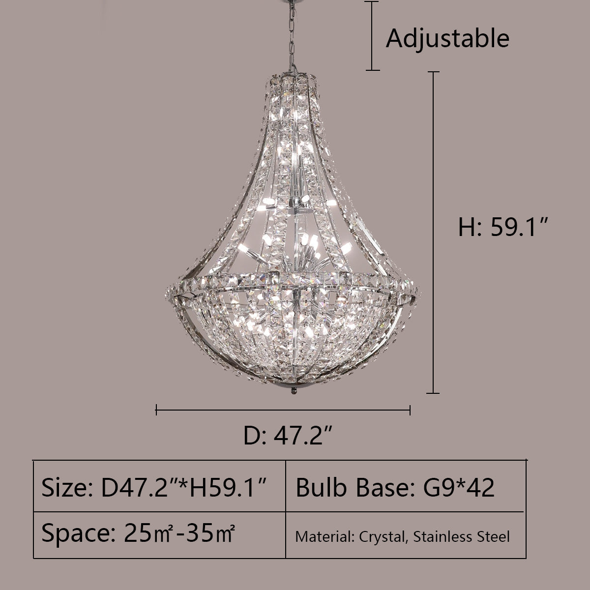 Extra Large Luxury and Elegant Crystal Chandelier for Living Room/Staircase/Foyer/Villa/Duplex Hall - view 11