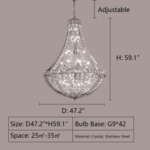 Extra Large Luxury and Elegant Crystal Chandelier for Living Room/Staircase/Foyer/Villa/Duplex Hall - view 11