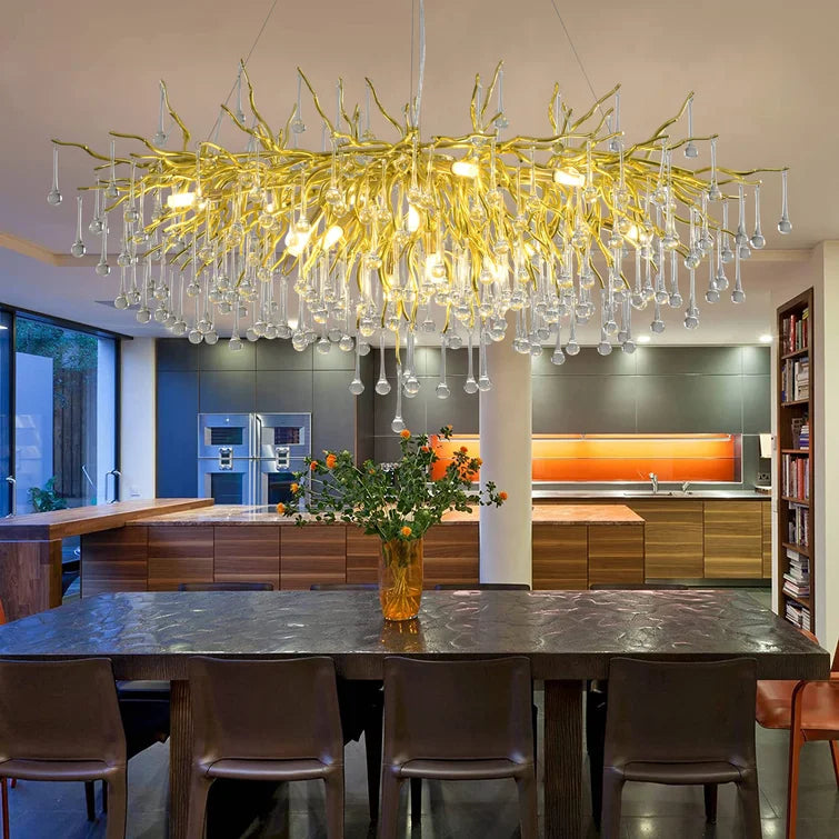 Stunning Tree Branch Crystal Chandelier with Clear Teardrop-shaped for Living/Dining Room - view 11