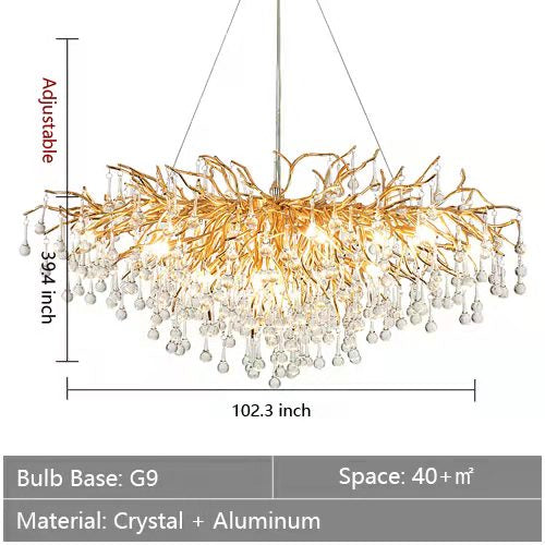 Stunning Tree Branch Crystal Chandelier with Clear Teardrop-shaped for Living/Dining Room - view 49