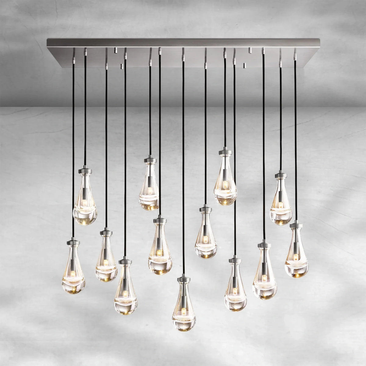 Raindrop Glass Linear Chandelier 54" - view 3
