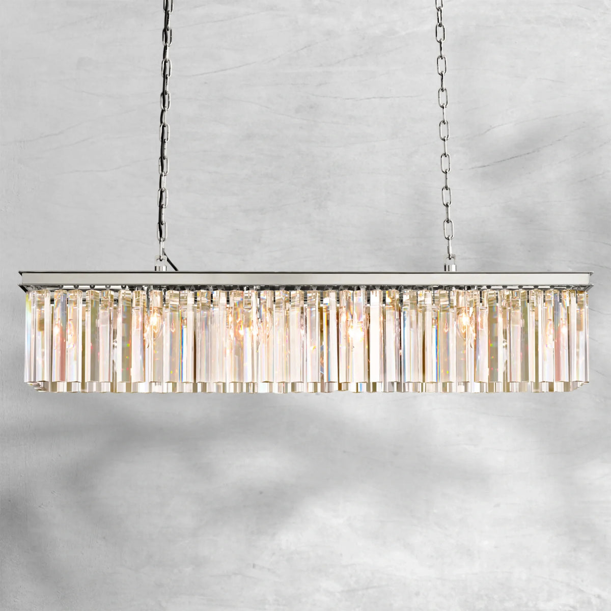 Riel Rectangular Crystal Chandelier 49" - view 3