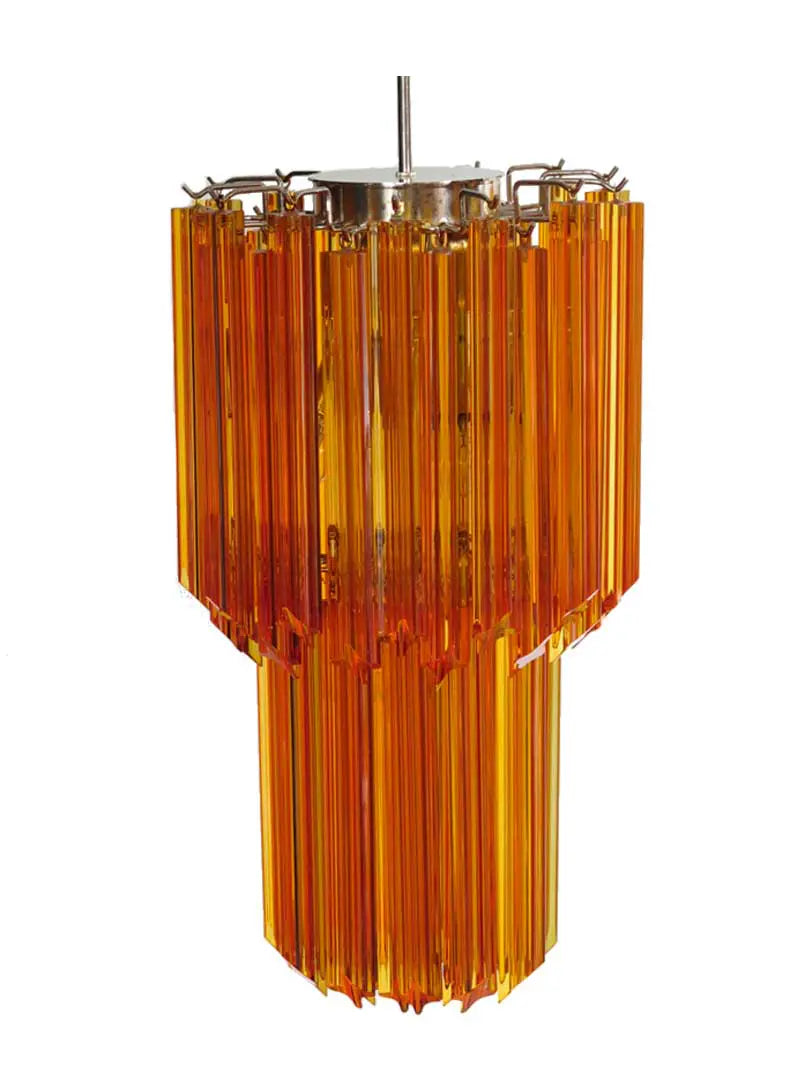 Murano-Style Chandelier – Quadriedri – 46 prisms – Amber