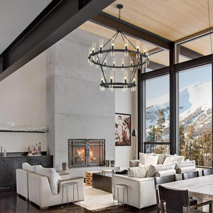 48 Inch Wagon Wheel Chandelier - view 15