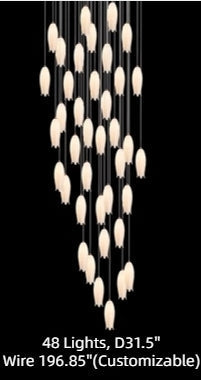 Elegant Flower Chandelier For Foyer/ Staircase - view 24