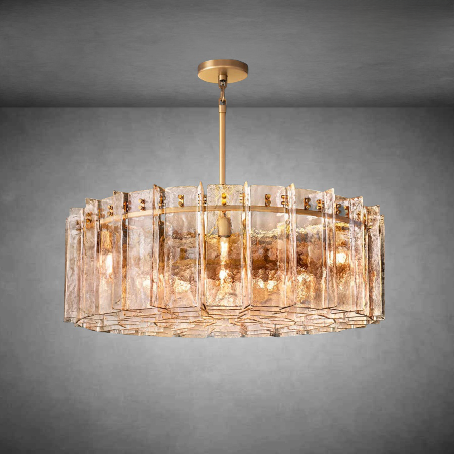 Loxel Smoke Glass Round Chandelier 36"48"
