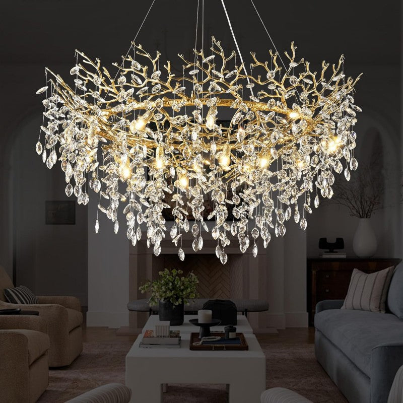Modern Crystal Tree Branch Chandelier - view 11