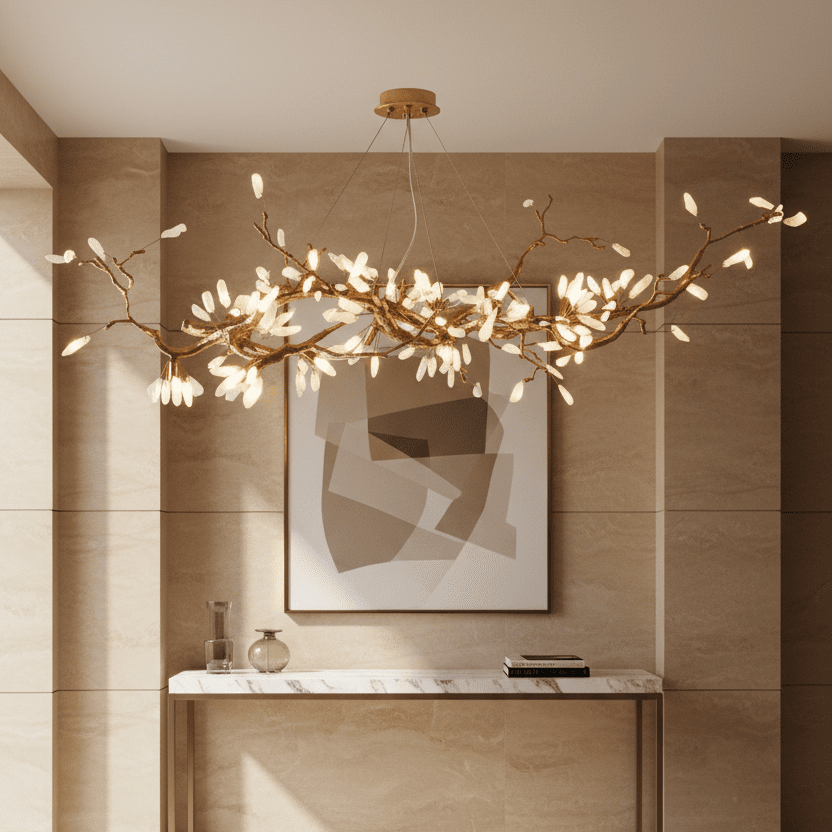 Selenite Crystal Blossom Branching Tree Chandelier - view 5