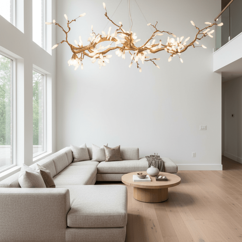 Selenite Crystal Blossom Branching Tree Chandelier - view 9