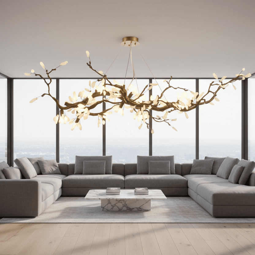 Selenite Crystal Blossom Branching Tree Chandelier - view 44