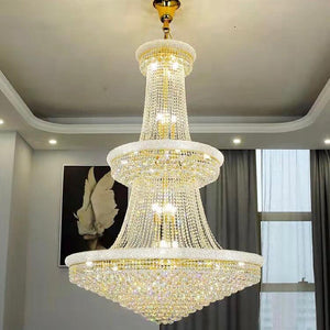 Luxury French Empire Chandelier for Villa Hall Ceiling Three-layers Crystal Light for Hotel Lobby - view 16