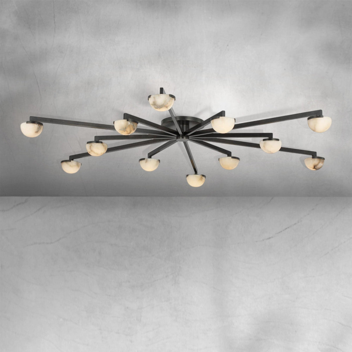 Padra Alabaster Large Staggered Arm Flush Mount - view 8