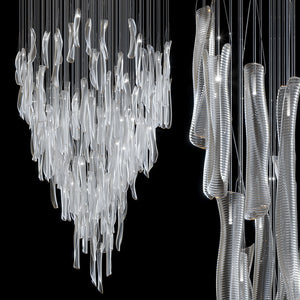 Linear Tube Cluster Chandelier