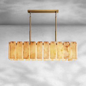 Calame Alabaster Rectangular Chandelier 60" - view 4