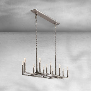 Thalen Forged Linear Chandelier 54" 72" 96", solid brass - view 26