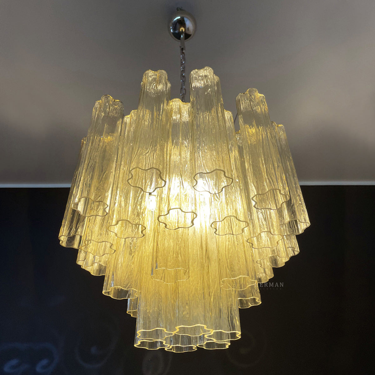 Murano-Style Chandelier – 36 tubes – Yellow