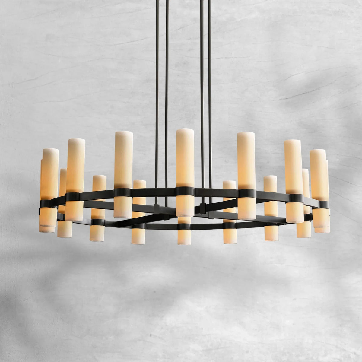 Ravion Round Milk Glass Chandelier - view 7