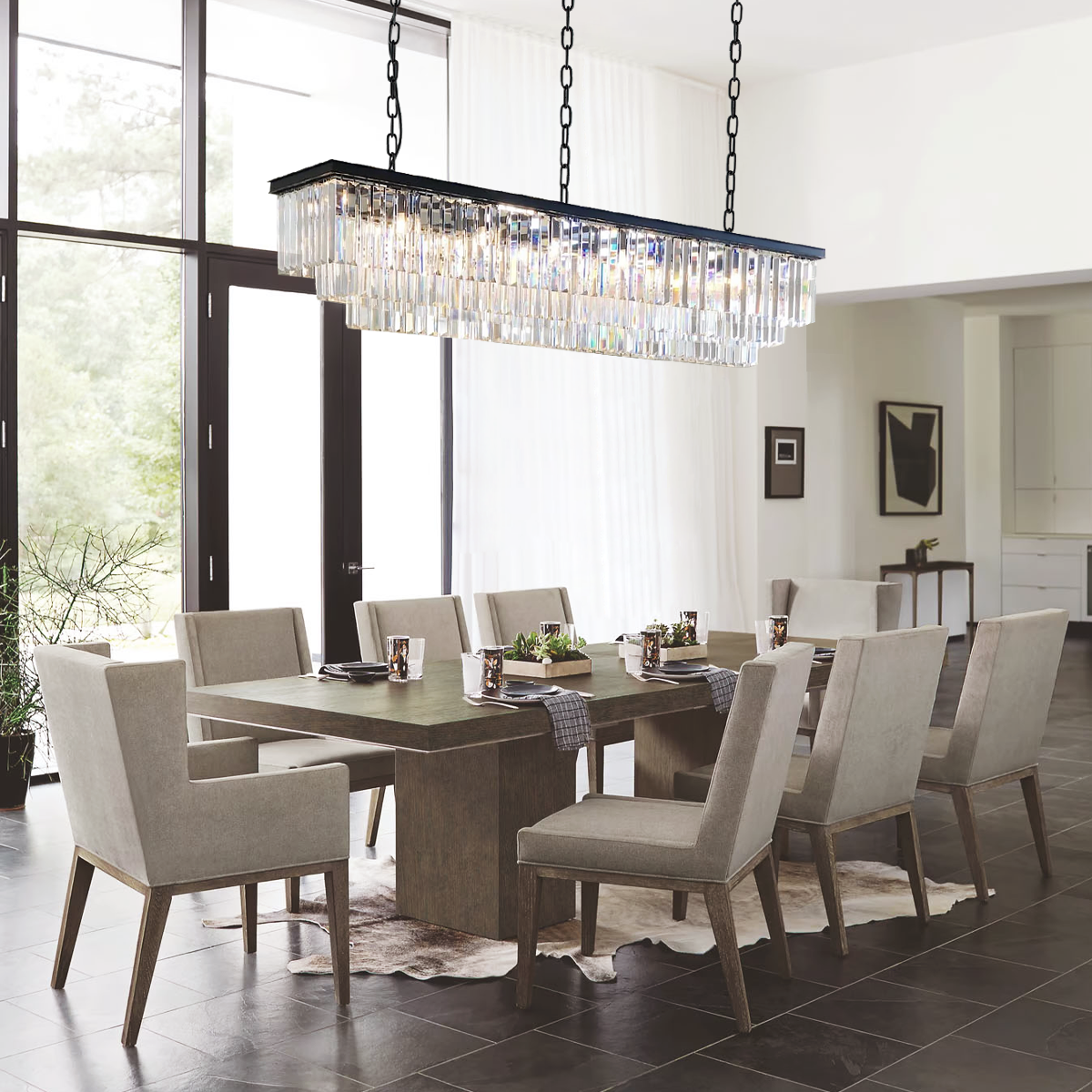 Falria 3-Tier Crystal Rectangular Chandelier, three-tier - view 19