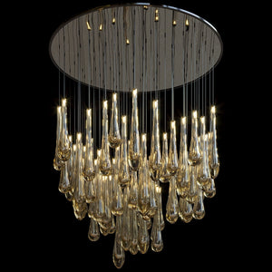 Aurelia Amber Teardrop Rain Glass Chandelier
