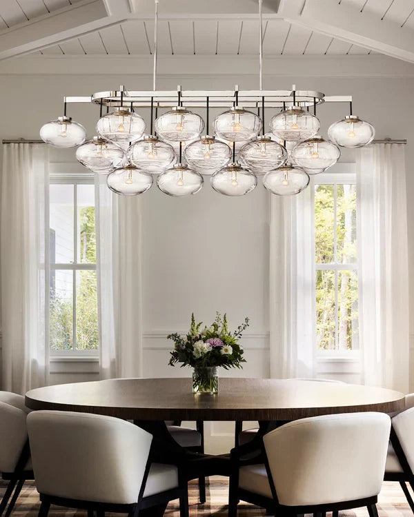 Coraline Clear Glass Linear Chandelier 54"