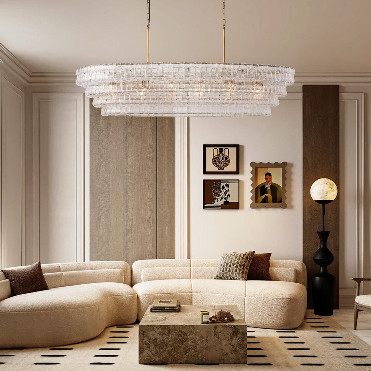 Glacien Oval Chandelier 54"W/65"W - view 7