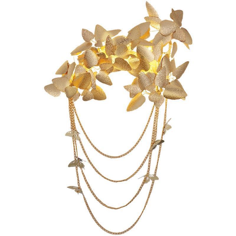 Della Modern Gold Leaf Bedroom Sconce, wall sconce