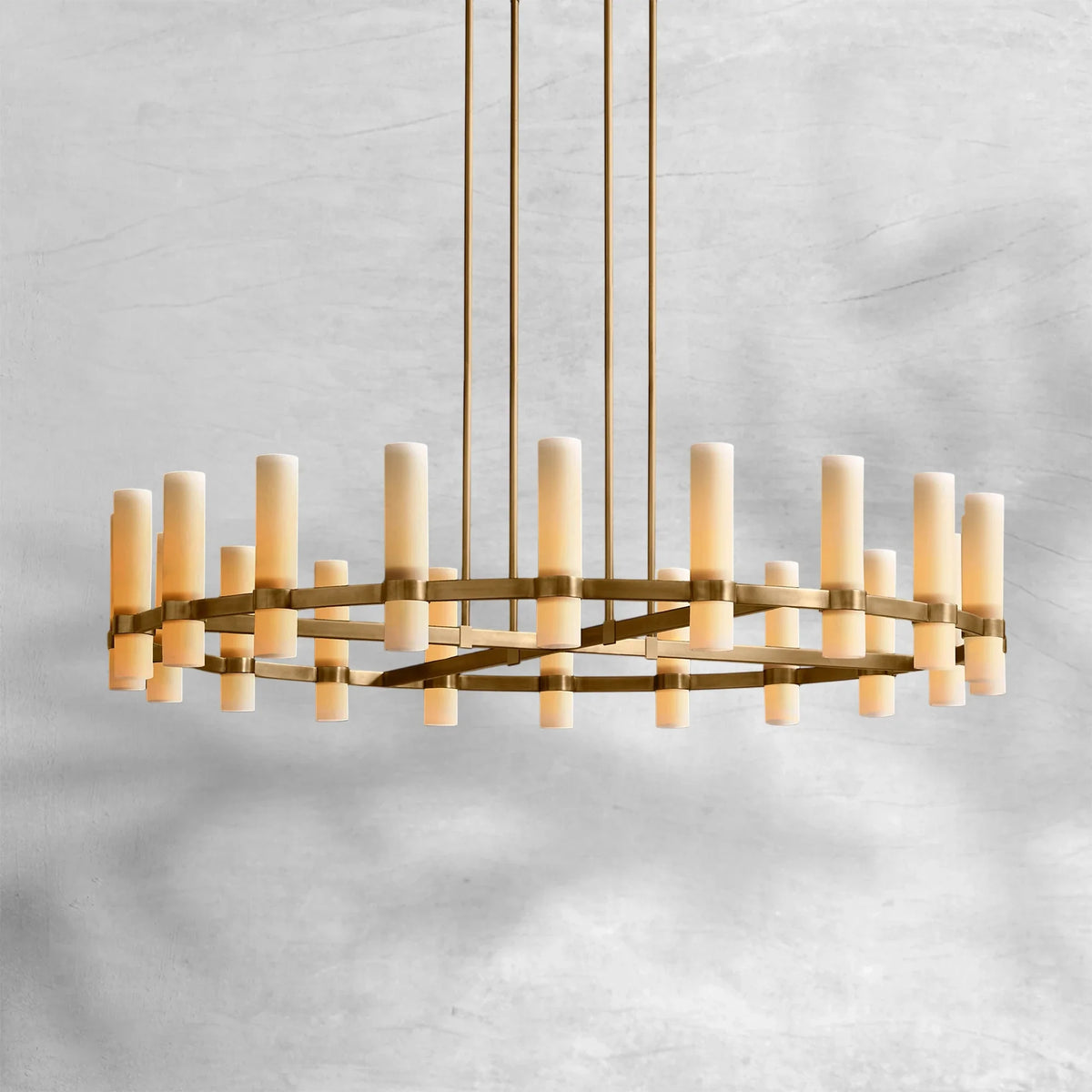 Ravion Round Milk Glass Chandelier - view 10