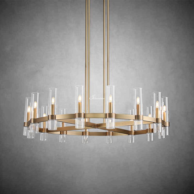 Ravion Round Chandelier 48", solid brass - view 2