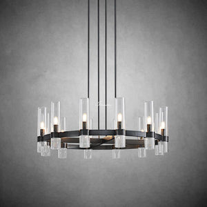 Ravion Round Blown Glass Chandelier 36", solid brass - view 4