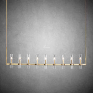 Ravion Linear Chandelier 71", solid brass - view 2