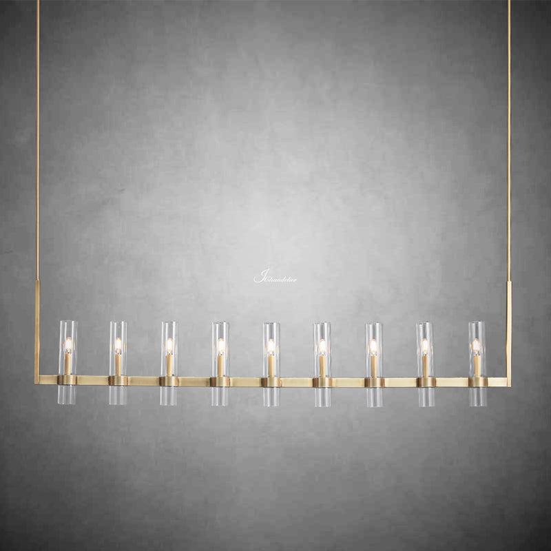 Ravion Linear Chandelier 71", solid brass - view 2