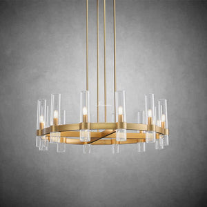 Ravion Round Blown Glass Chandelier 36", solid brass - view 2