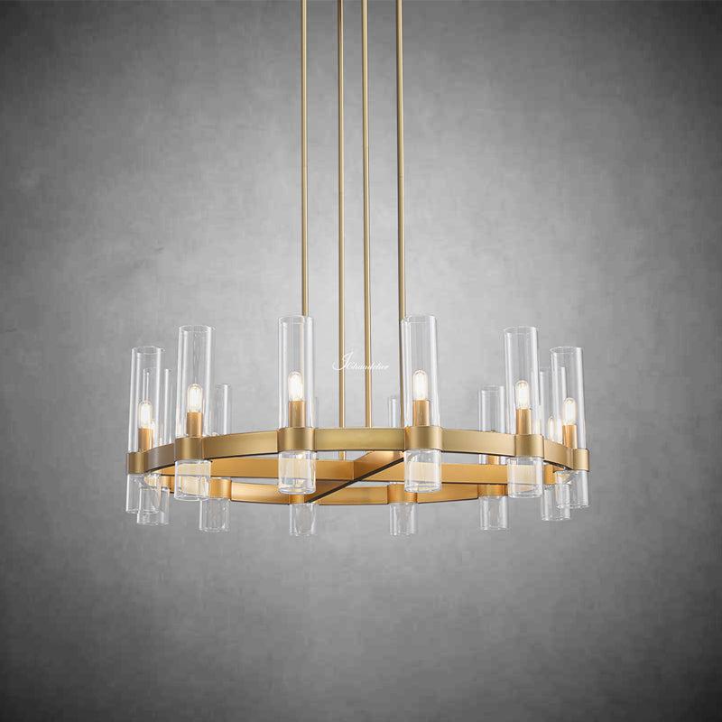 Ravion Round Blown Glass Chandelier 36", solid brass - view 2