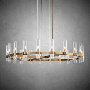 Ravion Round Chandelier 60", solid brass
